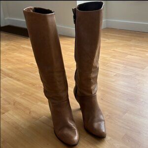 Vintage Leather Tall Slouch Boots